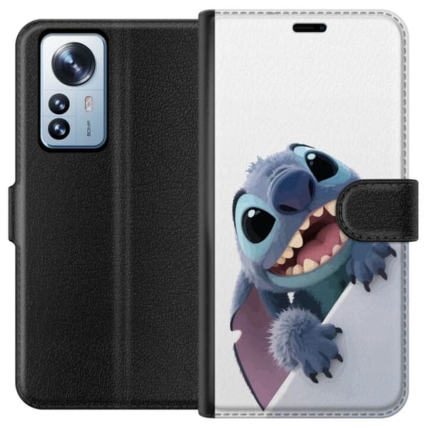 Xiaomi 12 Pro Plånboksfodral Happy Stitch – glad figur med charmig uttryck