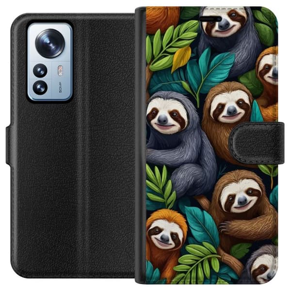 Xiaomi 12 Pro Lommeboketui Sengångarstil - avslappet motiv med søt dovendyr
