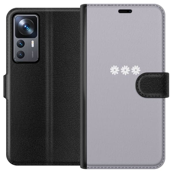 Xiaomi 12T Lompakkokotelo Lila Blomminimalismi - tyylikäs kukkakuva lila taustalla