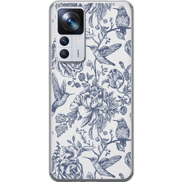 Xiaomi 12T Läpinäkyvä kuori Kukat & Linnut - Romanttinen Vintage-tyylinen Kuviointi