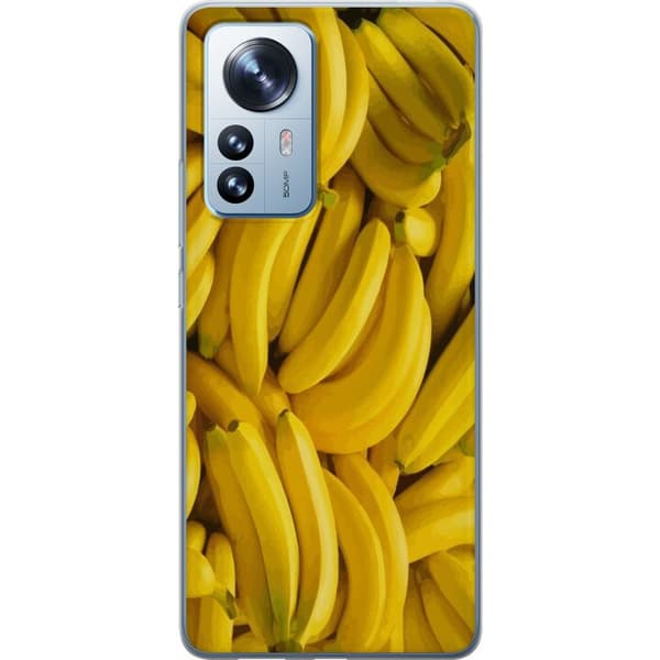 Xiaomi 12 Pro Genomskinligt Skal Banana Pattern – lekfullt mönster med gula bananer