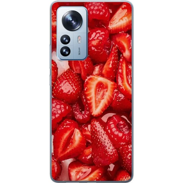 Xiaomi 12 Pro Gjennomsiktig deksel Jordbærmønster - søtt motiv med sommerfølelse