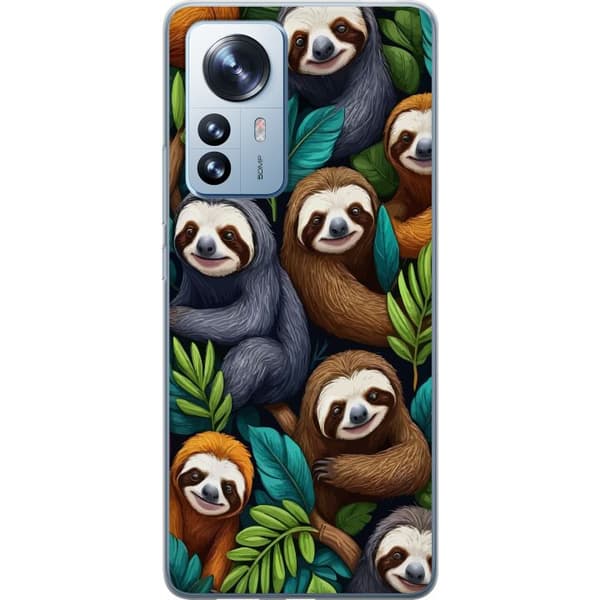 Xiaomi 12 Pro Läpinäkyvä kuori Sengångarstil - rentoutunut muotoilu söpöllä laiskiaalla