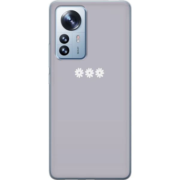Xiaomi 12 Pro Gjennomsiktig deksel Lilla Blomminimalisme - stilig blomstermotiv på lilla bakgrunn
