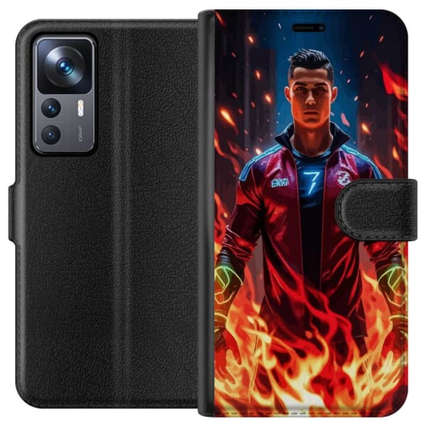 Xiaomi 12T Pro Lompakkokotelo Ronaldo Inferno - jalkapallolegenda liekeissä