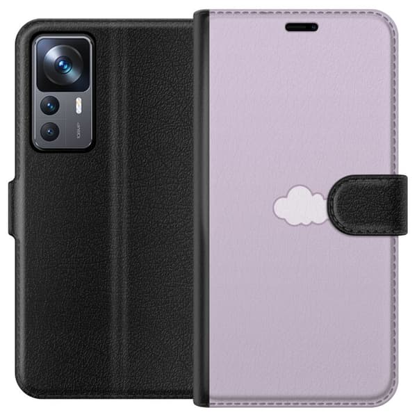 Xiaomi 12T Pro Tegnebogsetui Lilla Sky - minimalistisk sky på lilla baggrund