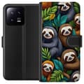 Miniatyrbild 1 av 3: Xiaomi 13 Plånboksfodral Sengångarstil – avslappnat motiv med söt sengångare