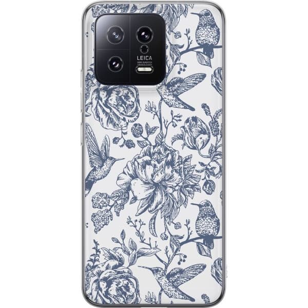Xiaomi 13 Gjennomsiktig deksel Blomster & Fugler - Romantiskt Vintage-stil Mønster