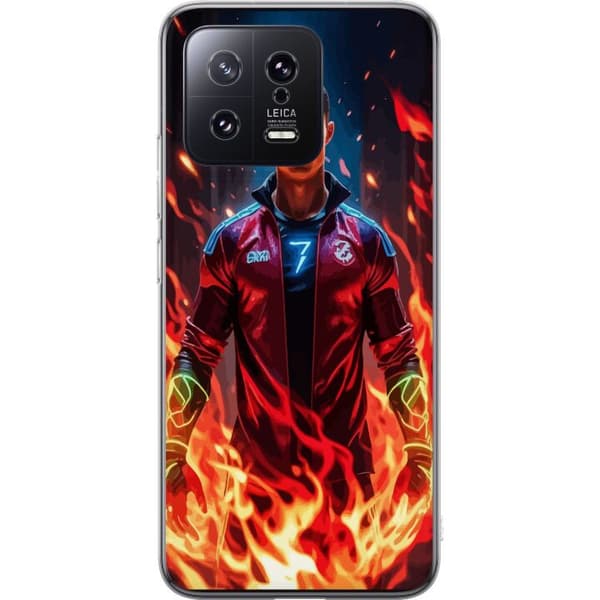 Xiaomi 13 Läpinäkyvä kuori Ronaldo Inferno - jalkapallolegenda liekeissä