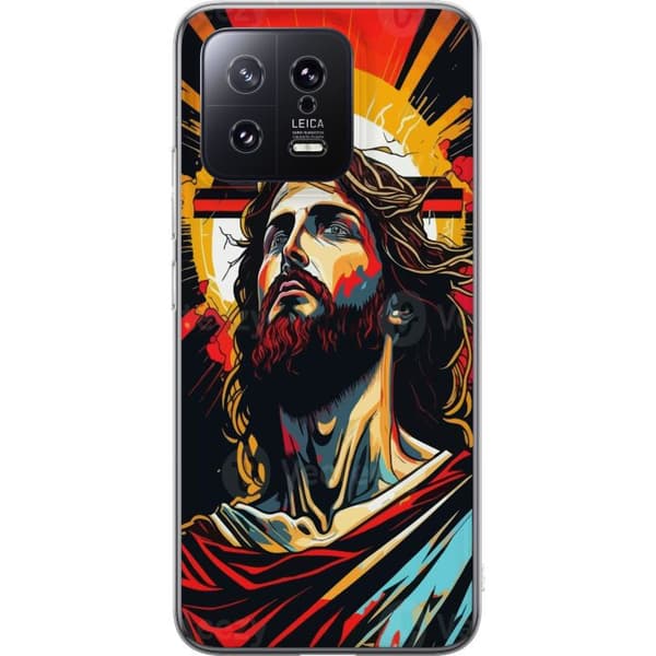 Xiaomi 13 Genomskinligt Skal Jesus & Kort – religiöst motiv med djup symbolik
