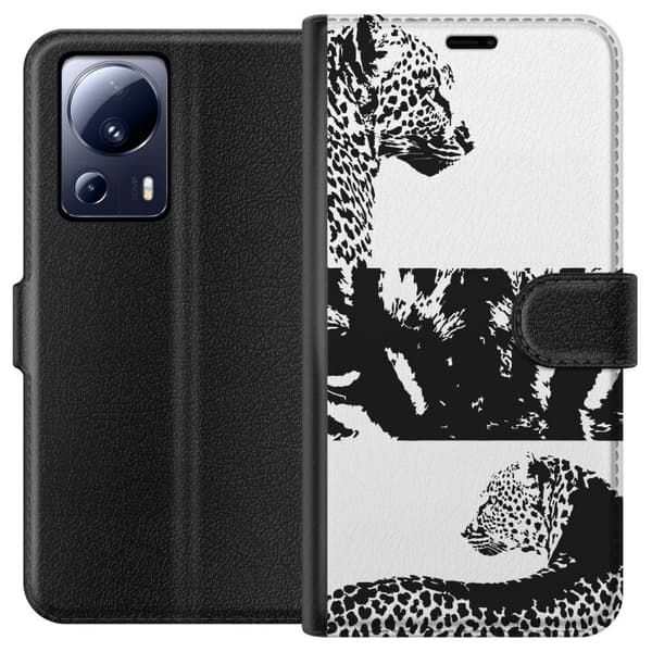 Xiaomi 13 Lite Lommeboketui Leopard Faces