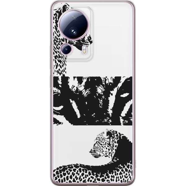 Xiaomi 13 Lite Läpinäkyvä kuori Leopard Faces