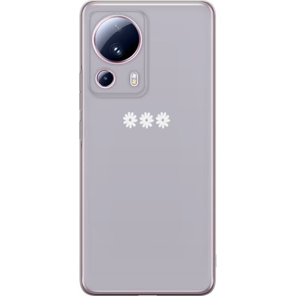 Xiaomi 13 Lite Läpinäkyvä kuori Lila Blomminimalismi - tyylikäs kukkakuva lila taustalla