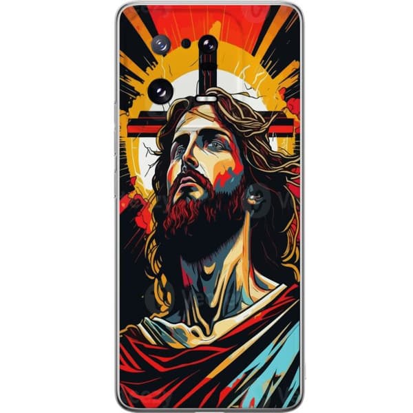 Xiaomi 13 Pro Gennemsigtig cover Jesus & Kort - religiøst motiv med dyb symbolik
