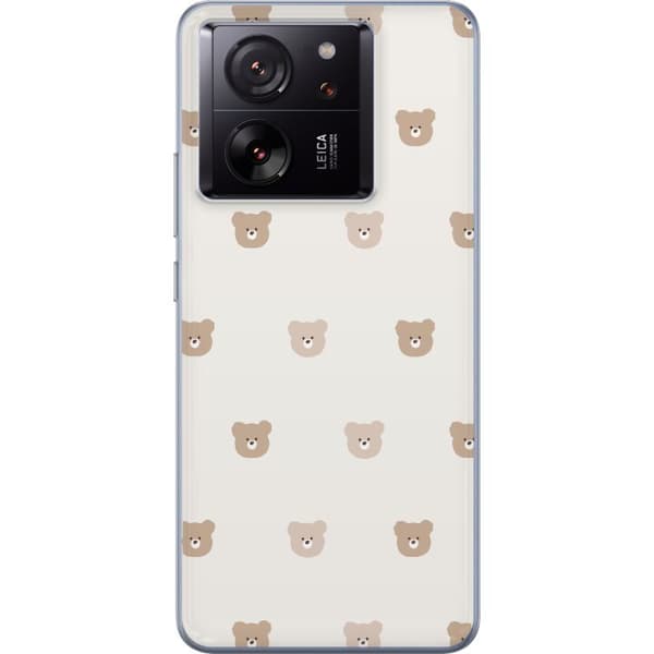 Xiaomi 13T Gjennomsiktig deksel Teddybakgrunn - søte teddybjørner mot en myk bakgrunn