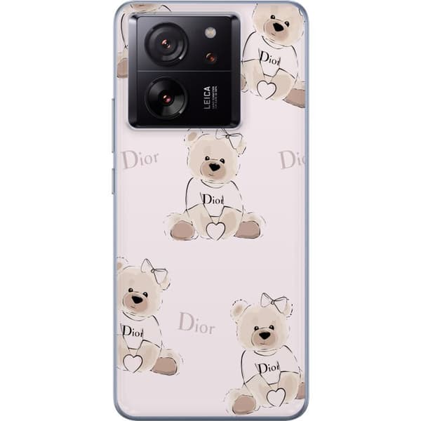 Xiaomi 13T Pro Gjennomsiktig deksel Teddy Dior Vibes - luksuriøs teddybjørn i motestil