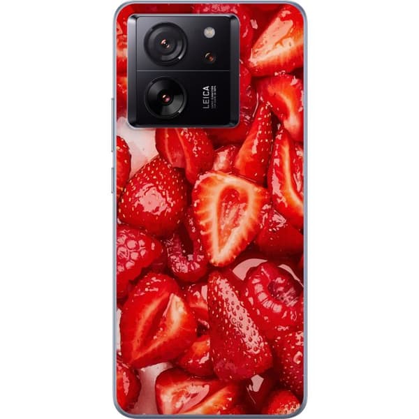 Xiaomi 13T Pro Genomskinligt Skal Jordgubbsmönster – sött motiv med sommarkänsla