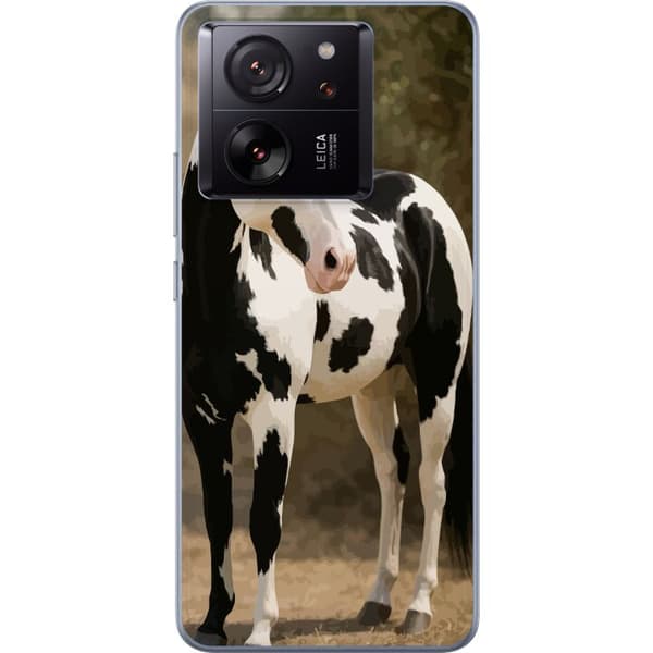 Xiaomi 13T Pro Genomskinligt Skal Vacker Häst – elegant illustration av hästmotiv