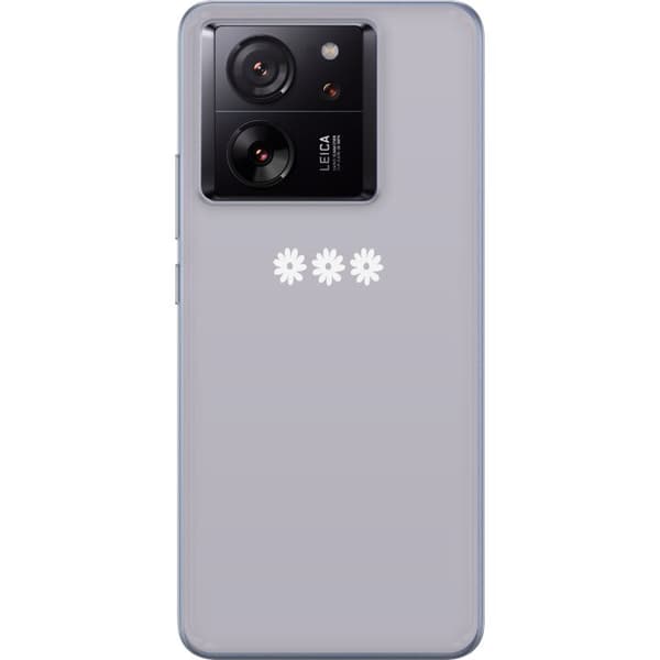 Xiaomi 13T Pro Gjennomsiktig deksel Lilla Blomminimalisme - stilig blomstermotiv på lilla bakgrunn