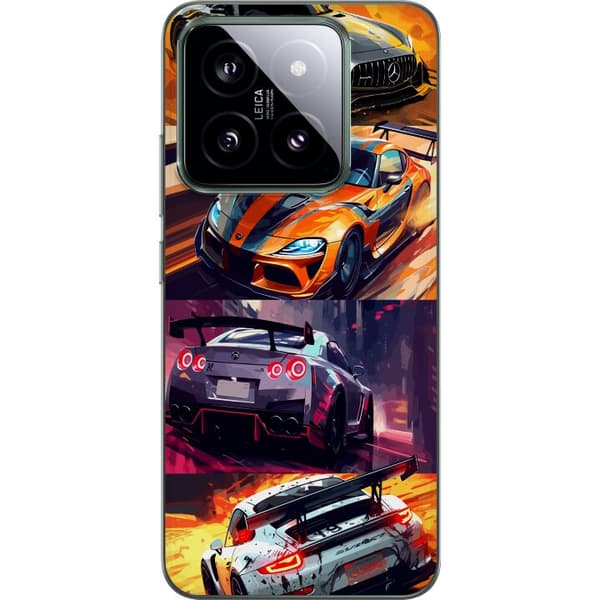 Xiaomi 14 Läpinäkyvä kuori Ralli kuume - vauhdikas teema ralliautoilla