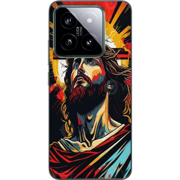 Xiaomi 14 Gjennomsiktig deksel Jesus & Kort - religiøst motiv med dyp symbolikk