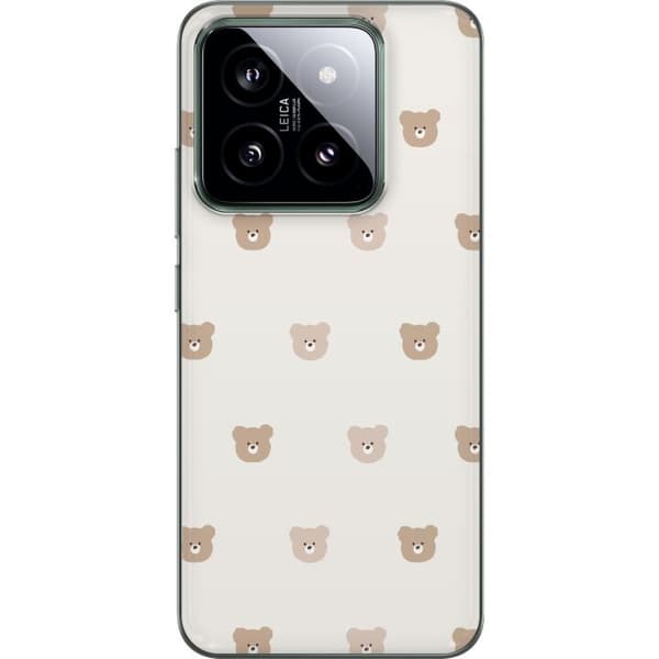 Xiaomi 14 Genomskinligt Skal Teddy Background – gulliga nallar mot mjuk bakgrund