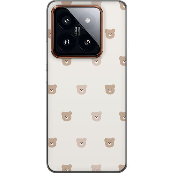 Xiaomi 14 Pro Läpinäkyvä kuori Teddy-tausta - söpöt teddykarhut pehmeällä taustalla
