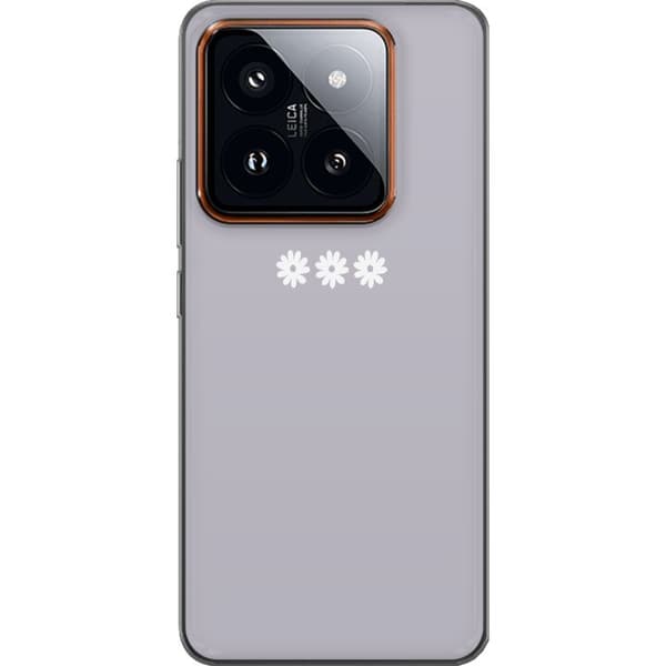 Xiaomi 14 Pro Genomskinligt Skal Lila Blomminimalism – stilrent blommotiv på lila bakgrund