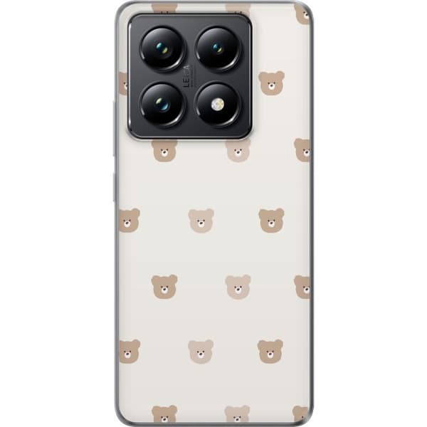 Xiaomi 14T Pro Gjennomsiktig deksel Teddybakgrunn - søte teddybjørner mot en myk bakgrunn