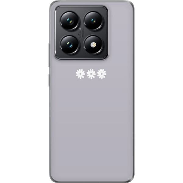 Xiaomi 14T Pro Gjennomsiktig deksel Lilla Blomminimalisme - stilig blomstermotiv på lilla bakgrunn