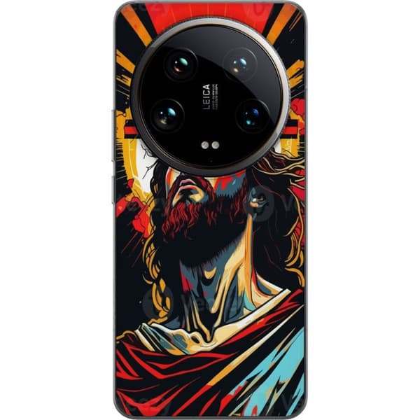 Xiaomi 14 Ultra Gjennomsiktig deksel Jesus & Kort - religiøst motiv med dyp symbolikk