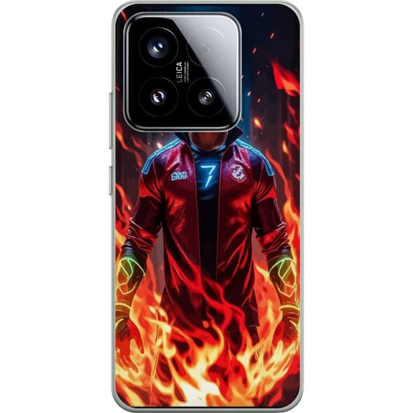 Xiaomi 15 Gennemsigtig cover Ronaldo Inferno - fodboldhelt i flammer