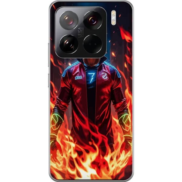 Xiaomi 15 Pro Gjennomsiktig deksel Ronaldo Inferno - fotballhelt i flammer