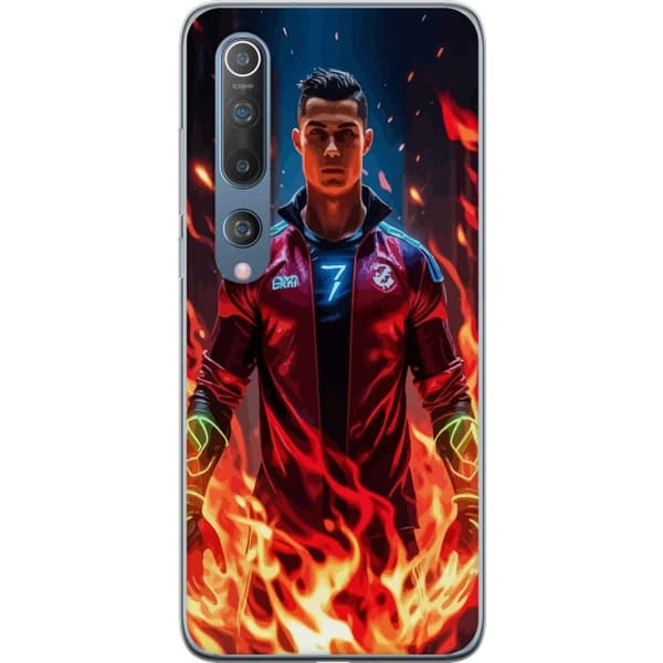 Xiaomi Mi 10 5G Gjennomsiktig deksel Ronaldo Inferno - fotballhelt i flammer