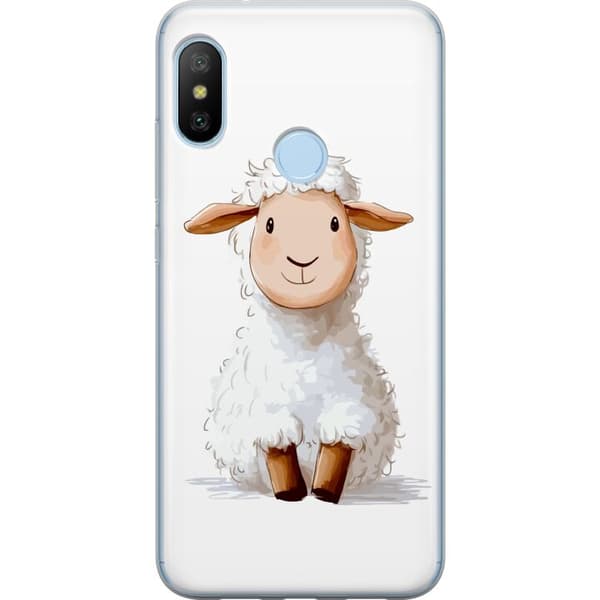 Xiaomi Mi A2 Lite Gjennomsiktig deksel  Søtt Lam - tegneseriestil for barn og babyprodukter