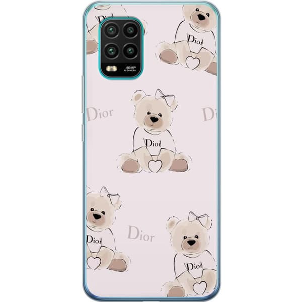 Xiaomi Mi 10 Lite 5G Gennemsigtig cover Teddy Dior Vibes - luksuriøs bamse i modetil