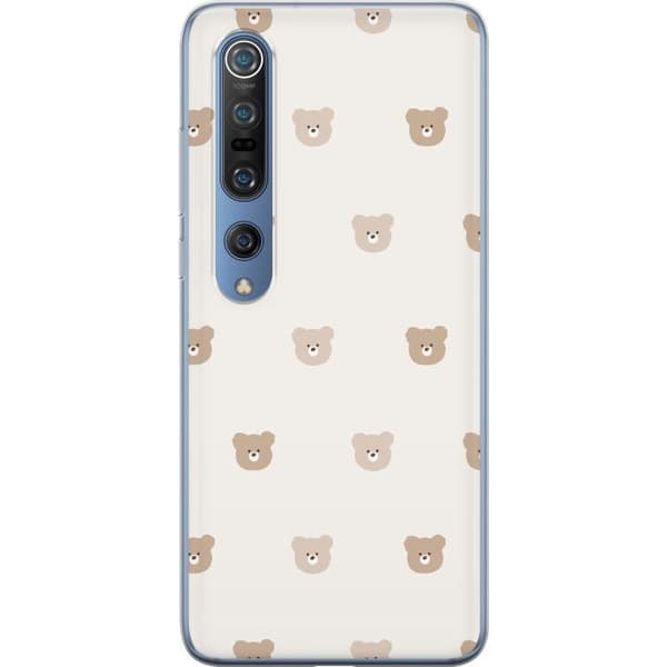 Xiaomi Mi 10 Pro 5G Genomskinligt Skal Teddy Background – gulliga nallar mot mjuk bakgrund
