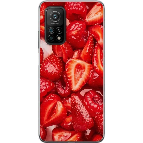 Xiaomi Mi 10T Pro 5G Läpinäkyvä kuori Mansikkakuviointi - makea motiivi kesäfiiliksellä