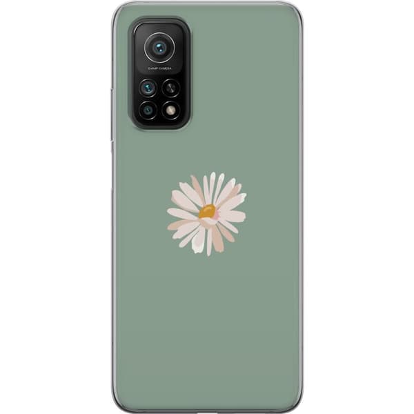 Xiaomi Mi 10T Pro 5G Läpinäkyvä kuori Vihreä Minimalikukka - tyylikäs kukka vihreällä taustalla