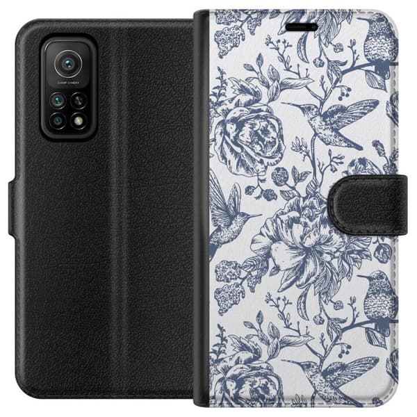 Xiaomi Mi 10T Pro 5G Tegnebogsetui Blomster & Fugle - Romantisk Vintage-stil Mønster