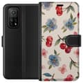 Miniatyrbillede 1 af 3: Xiaomi Mi 10T Pro 5G Tegnebogsetui Bær & Blomster - mønster med blå blomster og skovbær