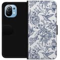 Pikkukuva 1 / 3: Xiaomi Mi 11 Lompakkokotelo Kukat & Linnut - Romanttinen Vintage-tyylinen Kuviointi