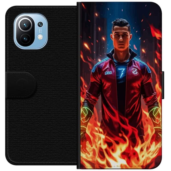 Xiaomi Mi 11 Lompakkokotelo Ronaldo Inferno - jalkapallolegenda liekeissä