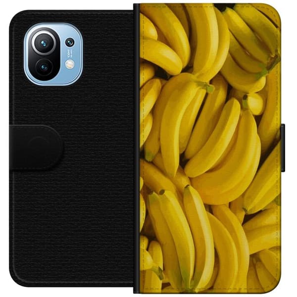 Xiaomi Mi 11 Plånboksfodral Banana Pattern – lekfullt mönster med gula bananer