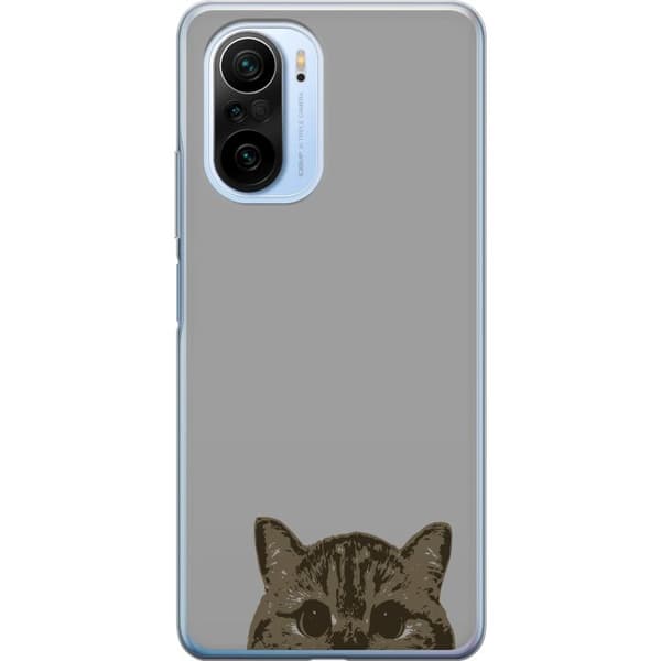 Xiaomi Mi 11i Gjennomsiktig deksel Grå Kattblikk - stilren katte design med grå bakgrunn