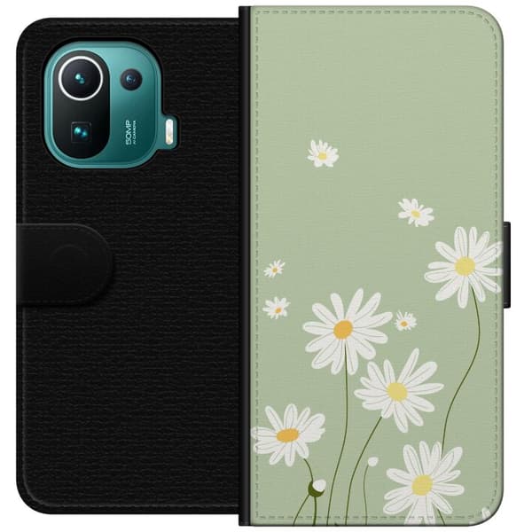 Xiaomi Mi 11 Pro Plånboksfodral Prästkragar – blommigt mönster i svensk sommarstil