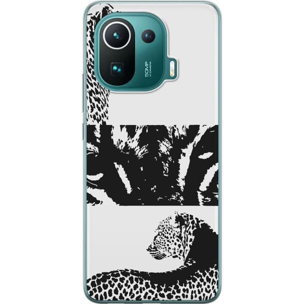Xiaomi Mi 11 Pro Gjennomsiktig deksel Leopard Faces
