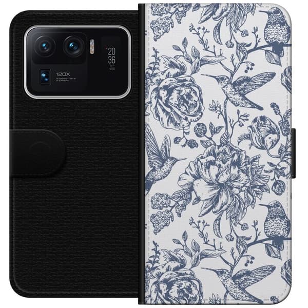 Xiaomi Mi 11 Ultra Lommeboketui Blomster & Fugler - Romantiskt Vintage-stil Mønster