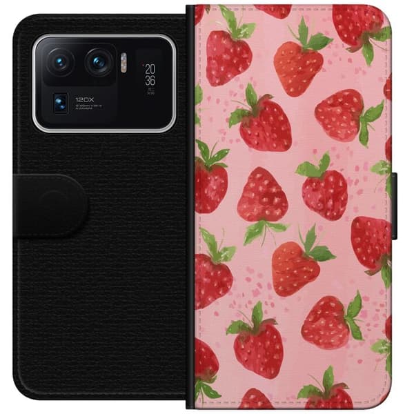 Xiaomi Mi 11 Ultra Lommeboketui Jordbærdrømmer - Retro-stil jordbærmønster