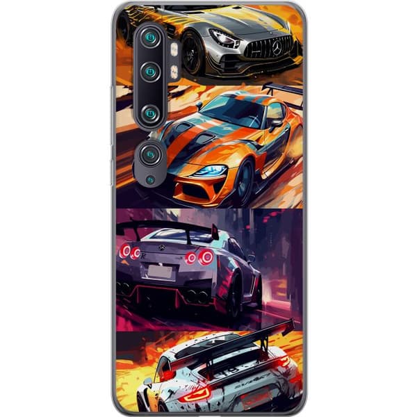 Xiaomi Mi Note 10 Läpinäkyvä kuori Ralli kuume - vauhdikas teema ralliautoilla
